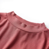 Vidaxl kindershirt met lange mouwen en lage col 140 roodbruin
