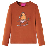 Vidaxl kindershirt met lange mouwen 116 cognackleurig