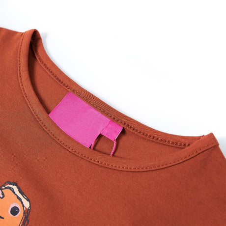 Vidaxl kindershirt met lange mouwen 116 cognackleurig