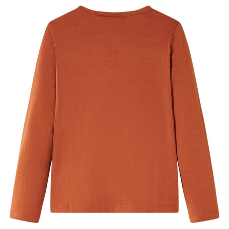 Vidaxl kindershirt met lange mouwen 128 cognackleurig