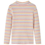 Vidaxl kindershirt met lange mouwen 92 gestreept ecru