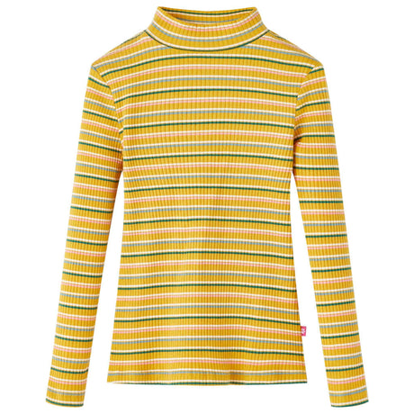 Vidaxl kindershirt met lange mouwen 104 gestreept okerkleurig
