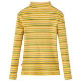 Vidaxl kindershirt met lange mouwen 104 gestreept okerkleurig