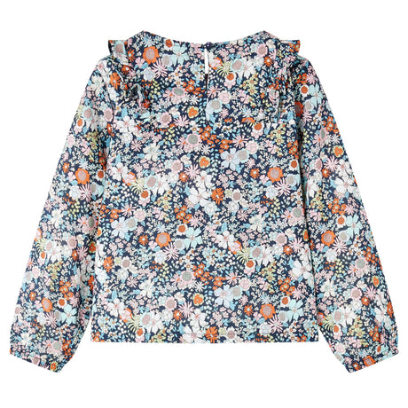 Vidaxl kindershirt met lange mouwen 128 donkerblauw