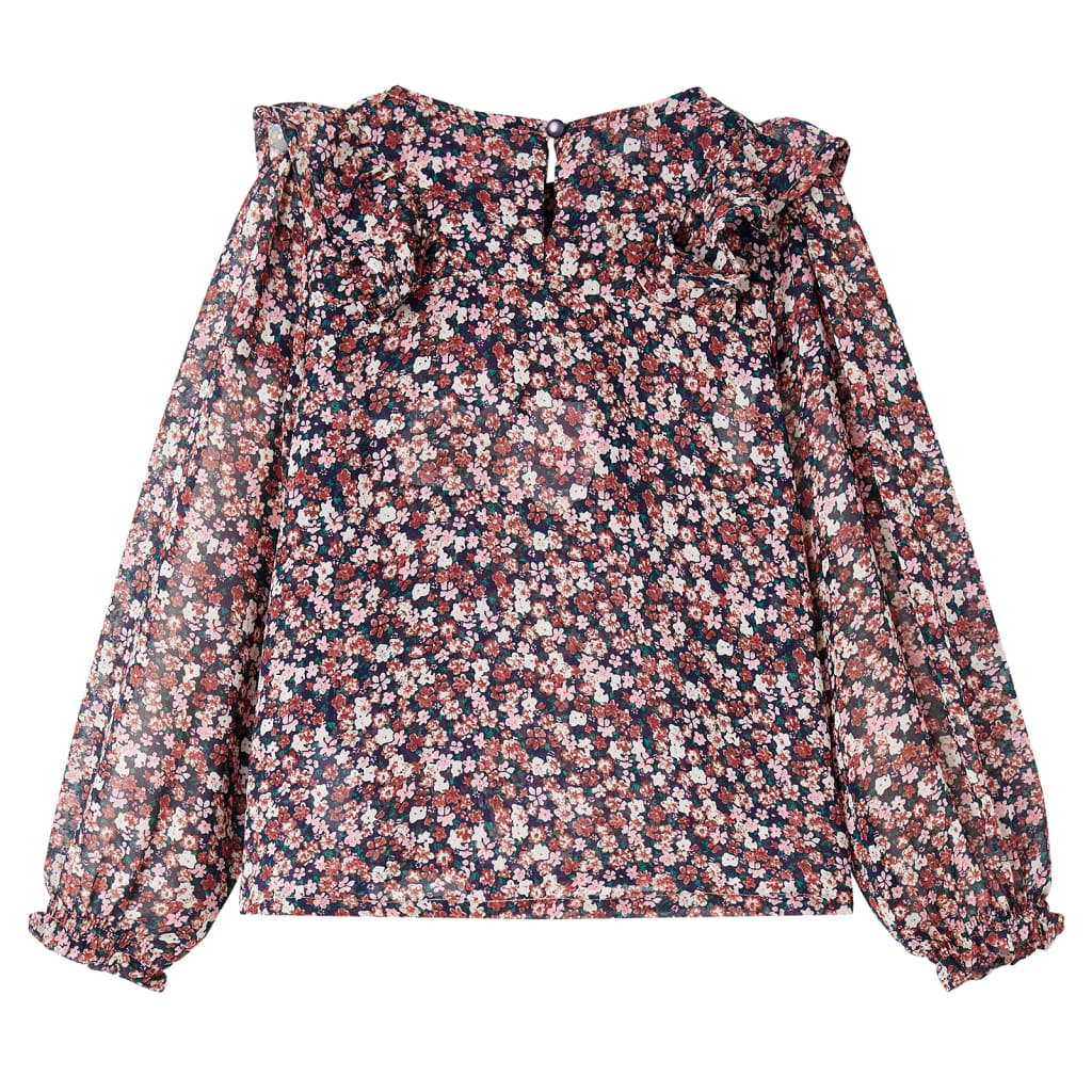 Vidaxl kindershirt met lange mouwen 128 donkerroze