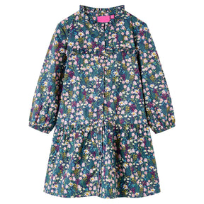 Vidaxl kinderjurk met lange mouwen 116 donkerblauw