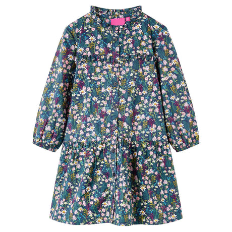 Vidaxl kinderjurk met lange mouwen 128 donkerblauw