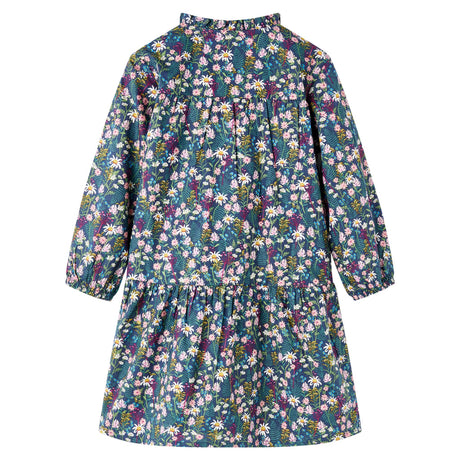 Vidaxl kinderjurk met lange mouwen 128 donkerblauw