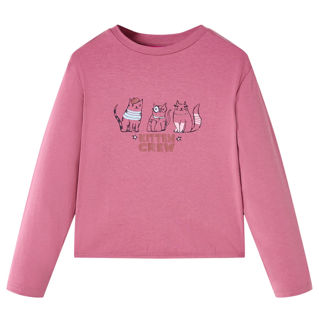 Vidaxl kindershirt met lange mouwen 140 frambooskleurig