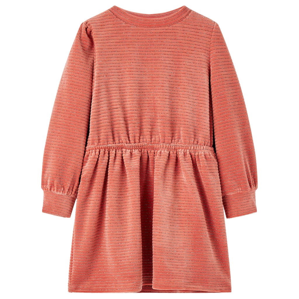 Vidaxl kinderjurk met lange mouwen 104 middelroze
