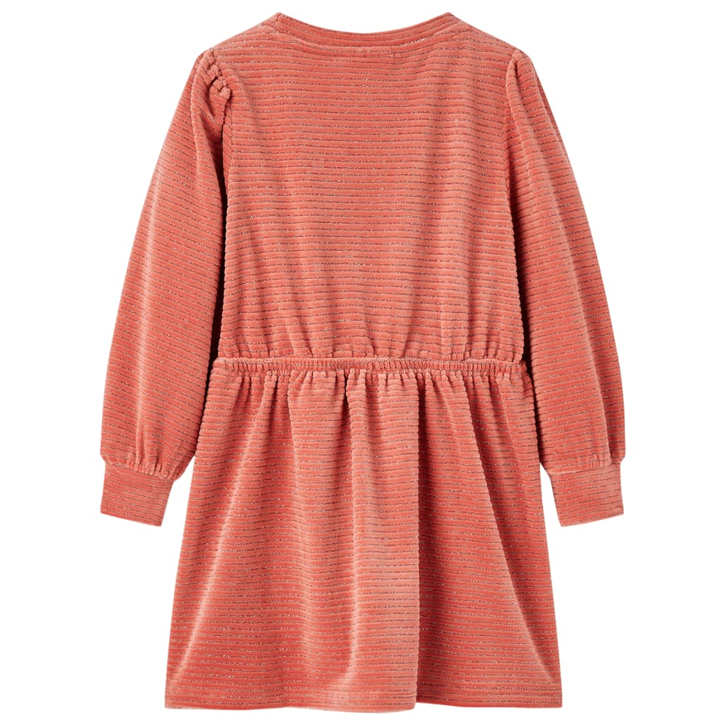Vidaxl kinderjurk met lange mouwen 104 middelroze