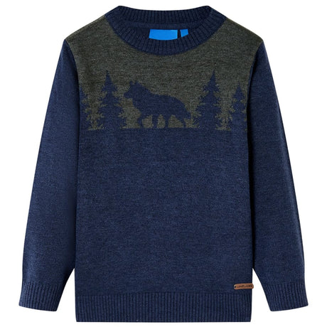 Vidaxl kindertrui gebreid 116 marineblauw
