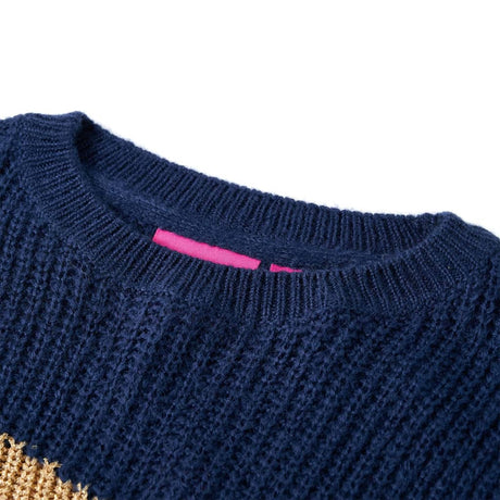 Vidaxl kindertrui gebreid 116 marineblauw