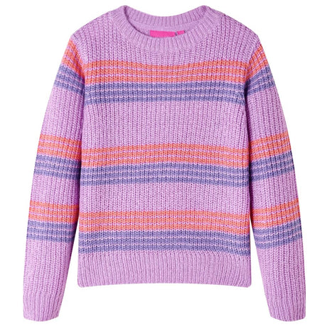 Vidaxl kindertrui gebreid met strepen 92 lila en roze
