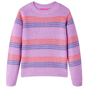 Vidaxl kindertrui gebreid met strepen 104 lila en roze