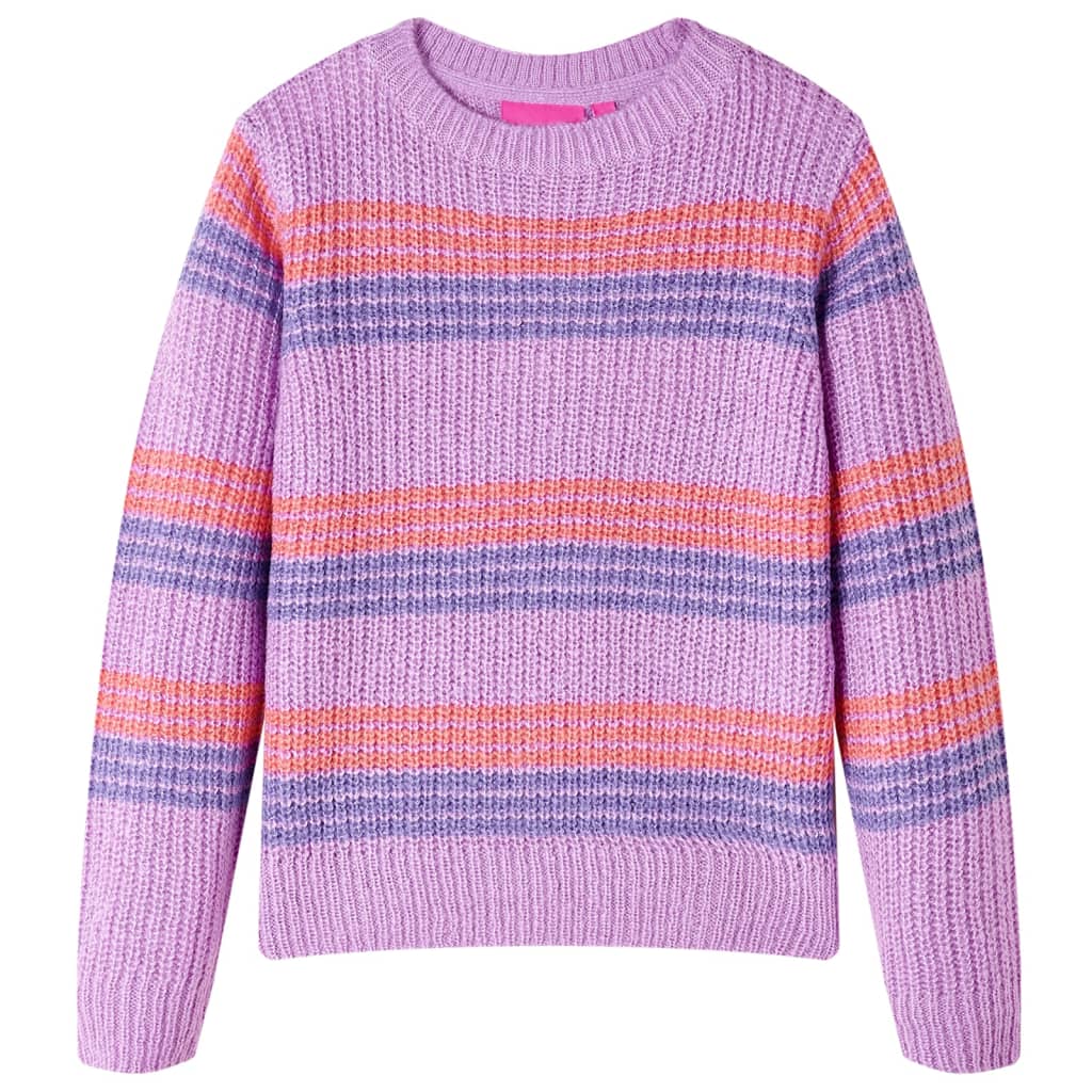 Vidaxl kindertrui gebreid met strepen 116 lila en roze