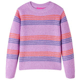 Vidaxl kindertrui gebreid met strepen 116 lila en roze