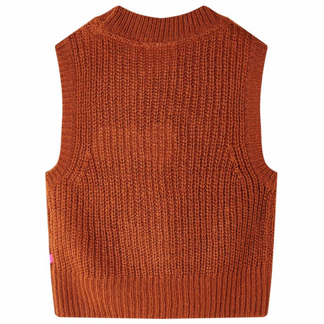 Vidaxl kinderspencer gebreid 104 cognackleurig