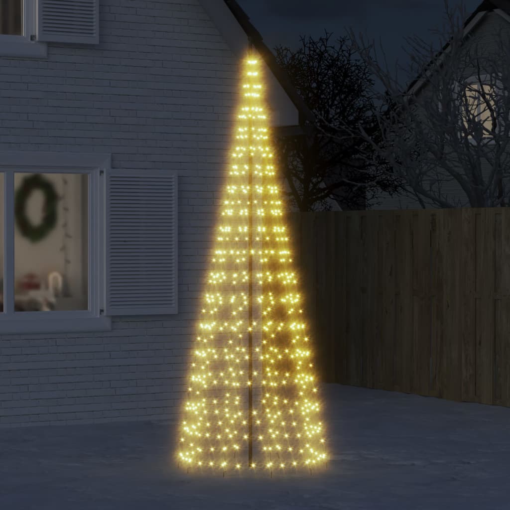 Vidaxl led-kerstboom aan vlaggenmast 550 led's warm wit 300 cm