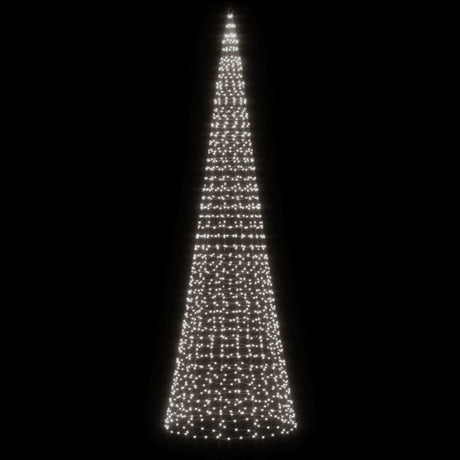 Vidaxl led-kerstboom aan vlaggenmast 1534 leds koud wit 500 cm