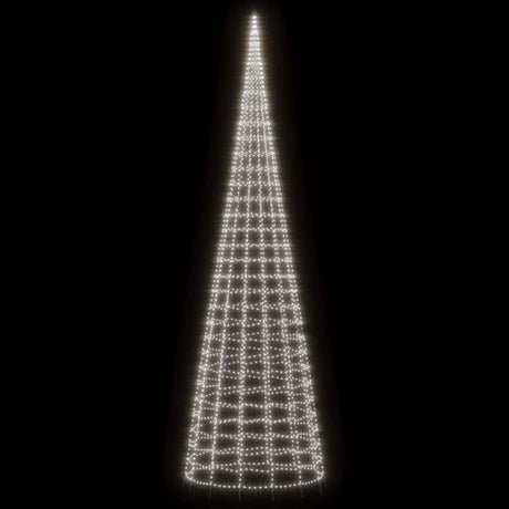 Vidaxl led-kerstboom aan vlaggenmast 3000 leds koud wit 800 cm