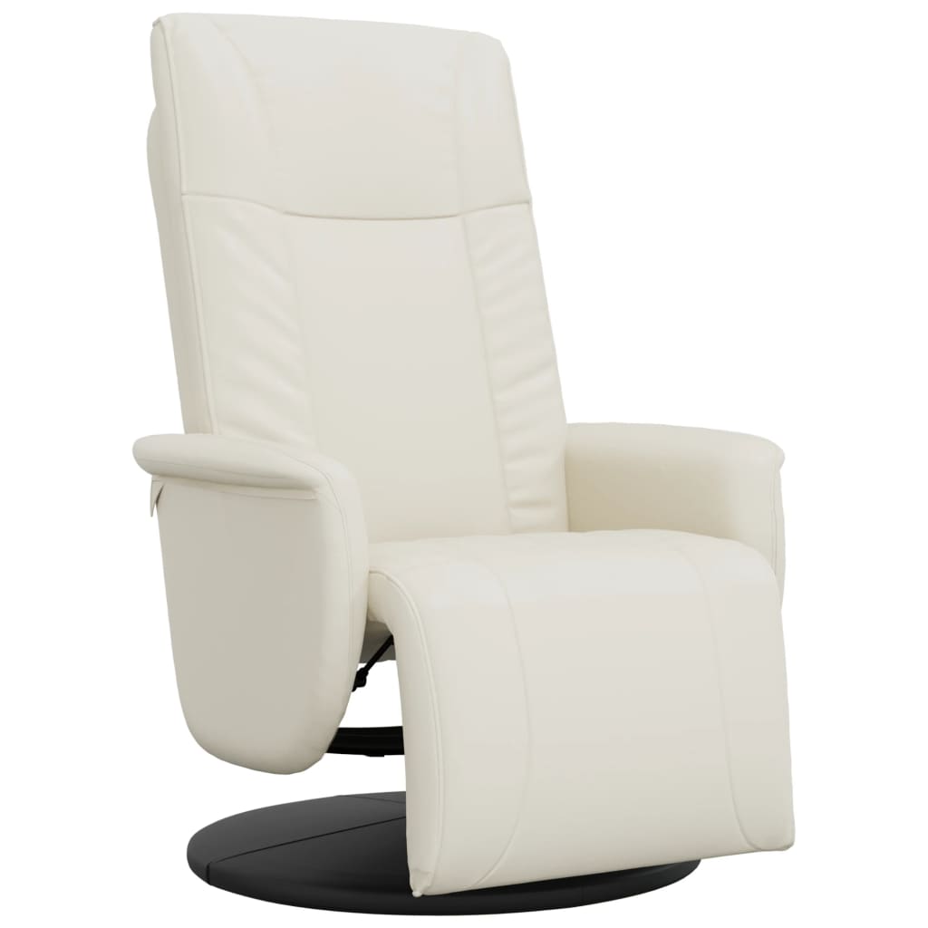 Vidaxl fauteuil verstelbaar met voetensteun kunstleer crèmekleurig
