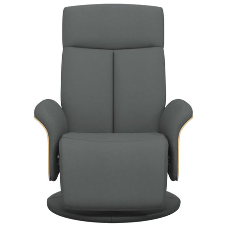 Vidaxl fauteuil verstelbaar met voetensteun stof donkergrijs