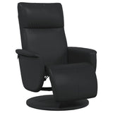 Vidaxl fauteuil verstelbaar met voetensteun kunstleer zwart