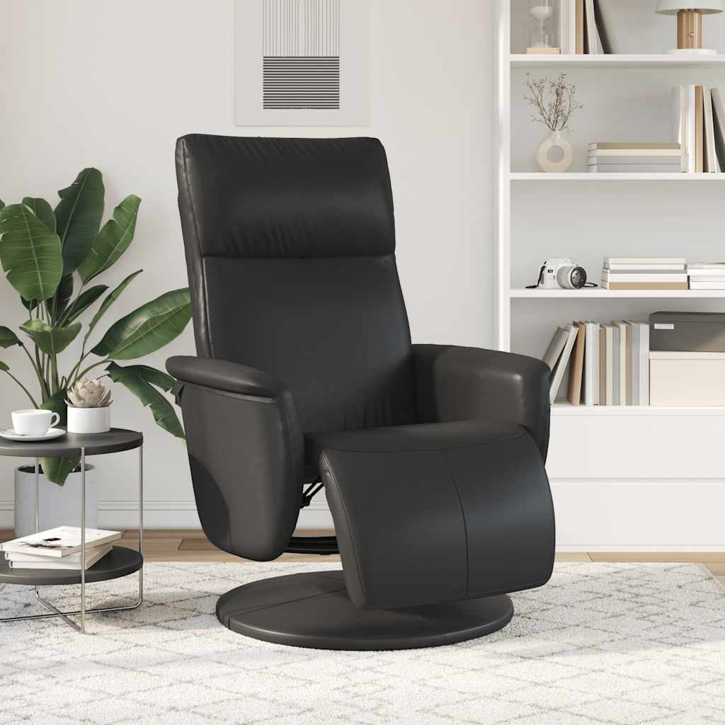 Vidaxl fauteuil verstelbaar met voetensteun kunstleer zwart
