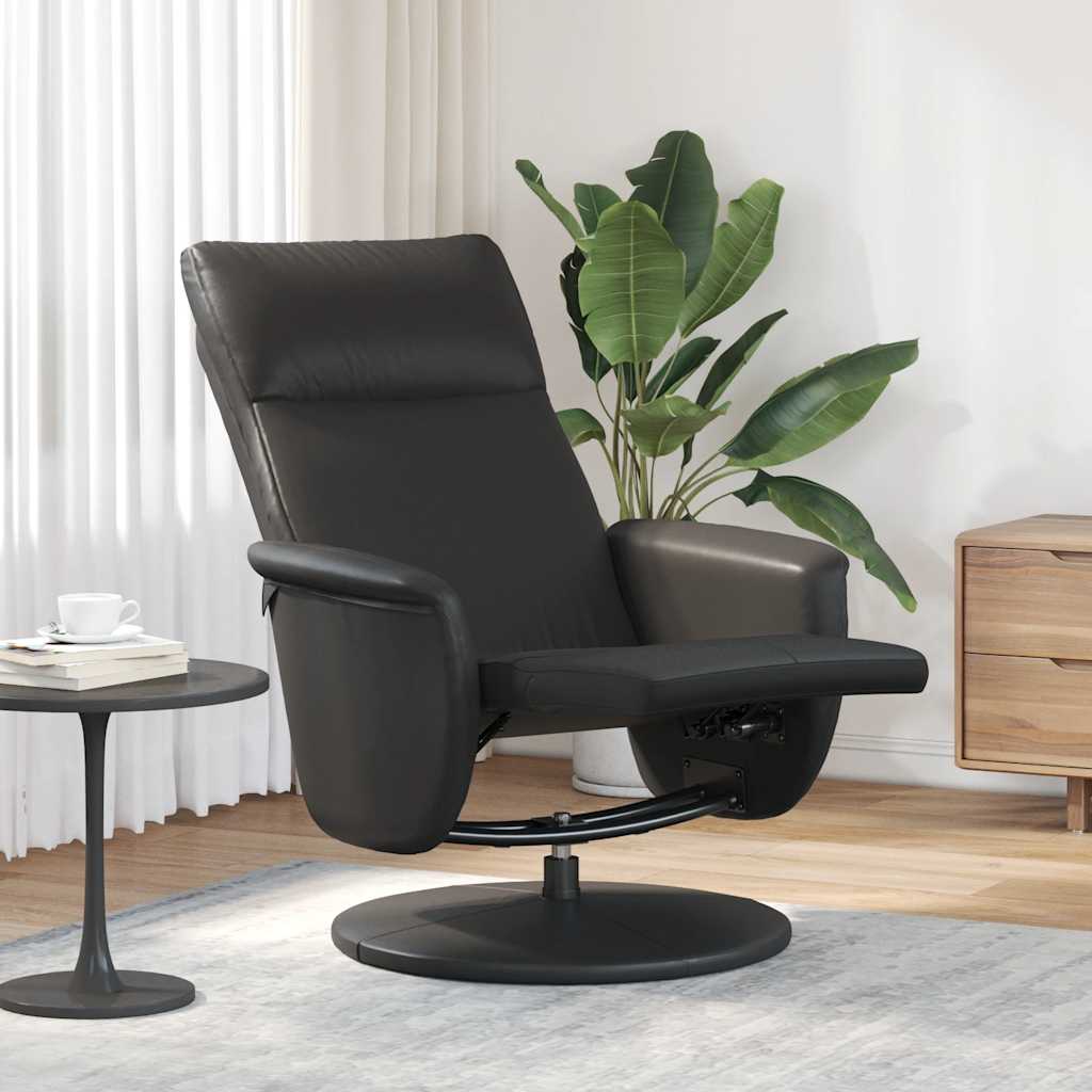 Vidaxl fauteuil verstelbaar met voetensteun kunstleer zwart