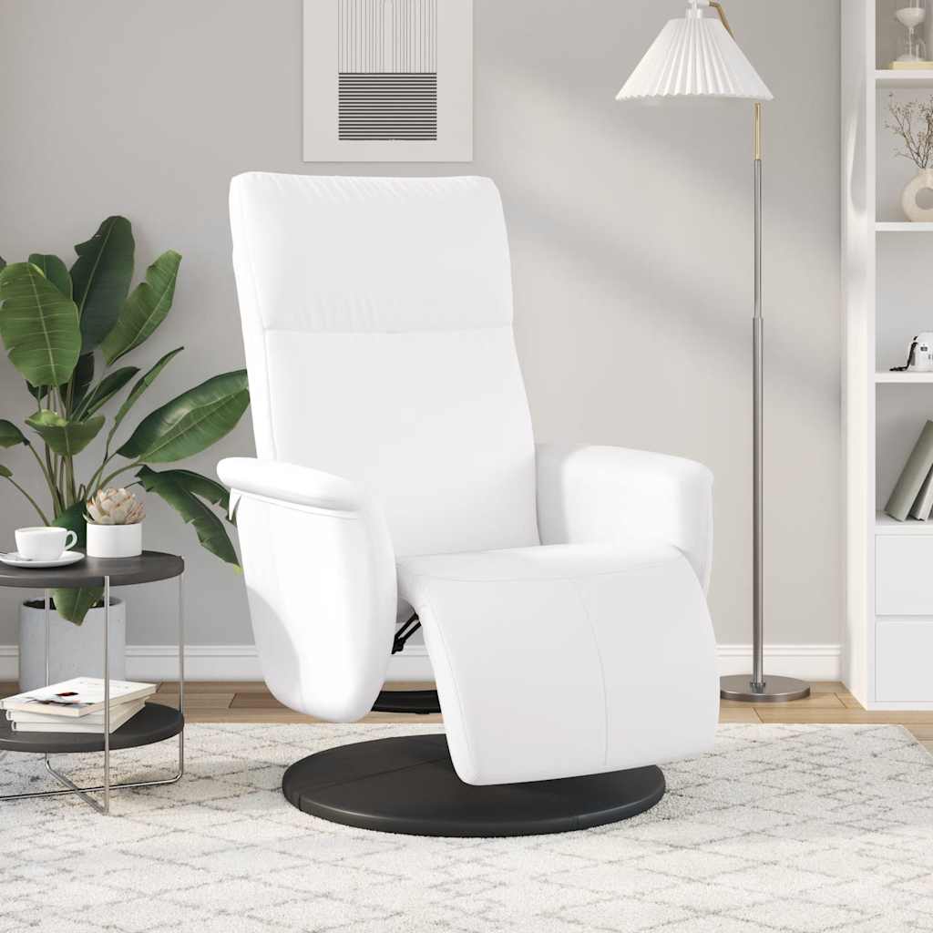 Vidaxl fauteuil verstelbaar met voetensteun kunstleer wit