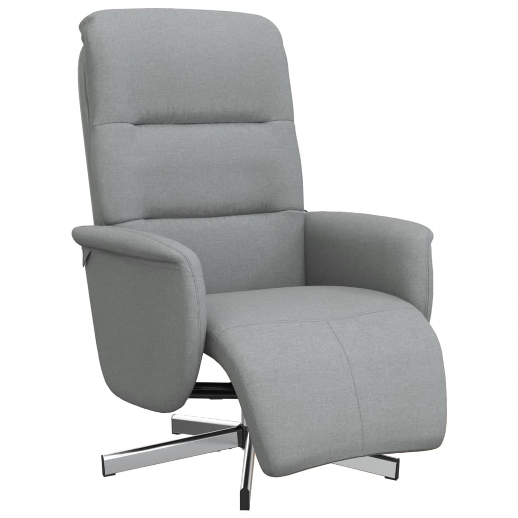 Vidaxl fauteuil verstelbaar met voetensteun stof lichtgrijs
