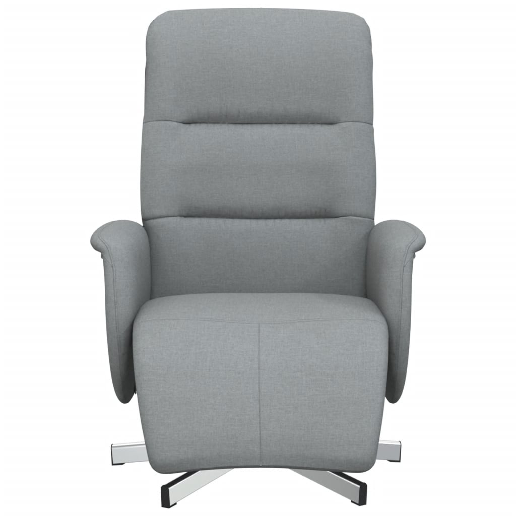 Vidaxl fauteuil verstelbaar met voetensteun stof lichtgrijs