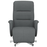 Vidaxl fauteuil verstelbaar met voetensteun stof donkergrijs