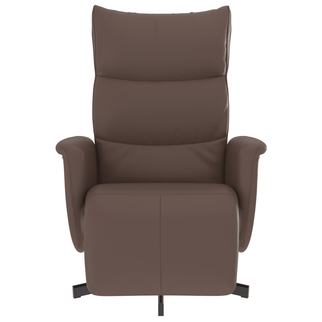 Vidaxl fauteuil verstelbaar met voetensteun kunstleer bruin