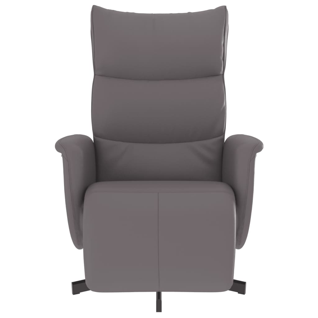 Vidaxl fauteuil verstelbaar met voetensteun kunstleer grijs
