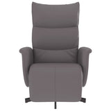 Vidaxl fauteuil verstelbaar met voetensteun kunstleer grijs
