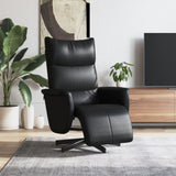 Vidaxl fauteuil verstelbaar met voetensteun kunstleer zwart