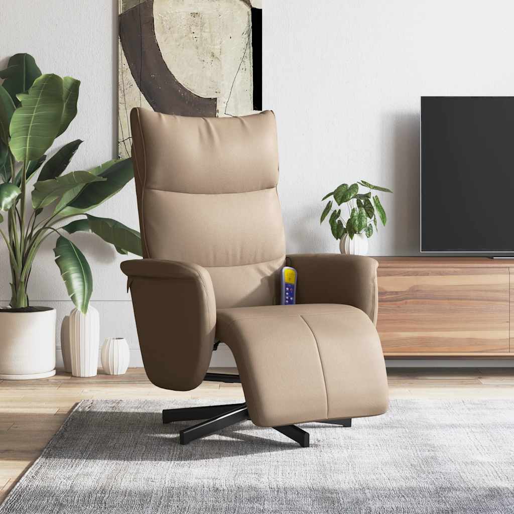 Vidaxl massagestoel verstelbaar met voetensteun kunstleer cappuccino