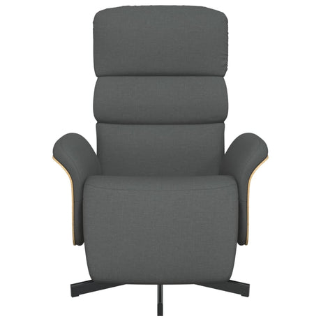 Vidaxl fauteuil verstelbaar met voetensteun stof donkergrijs