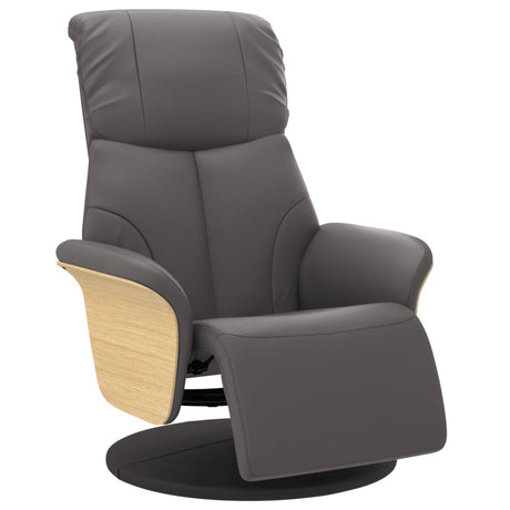 Vidaxl fauteuil verstelbaar met voetensteun kunstleer grijs