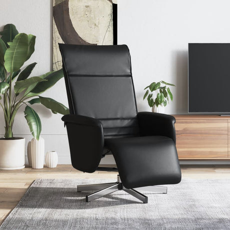 Vidaxl fauteuil verstelbaar met voetensteun kunstleer zwart