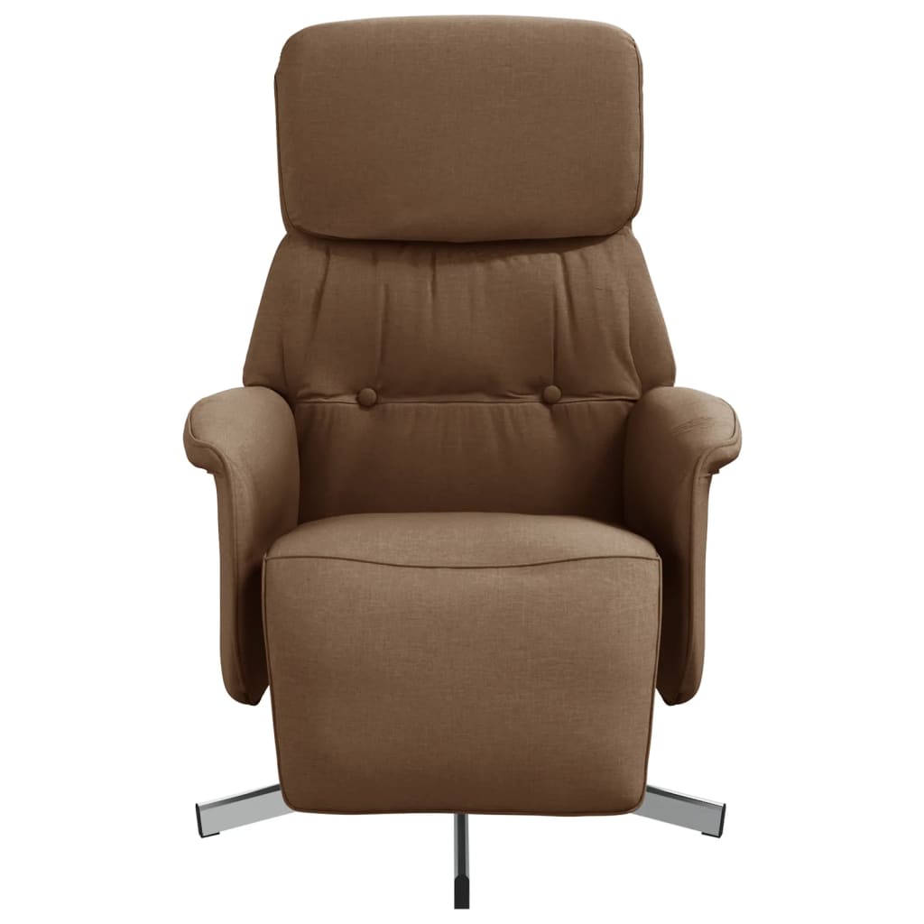 Vidaxl fauteuil verstelbaar met voetensteun stof bruin