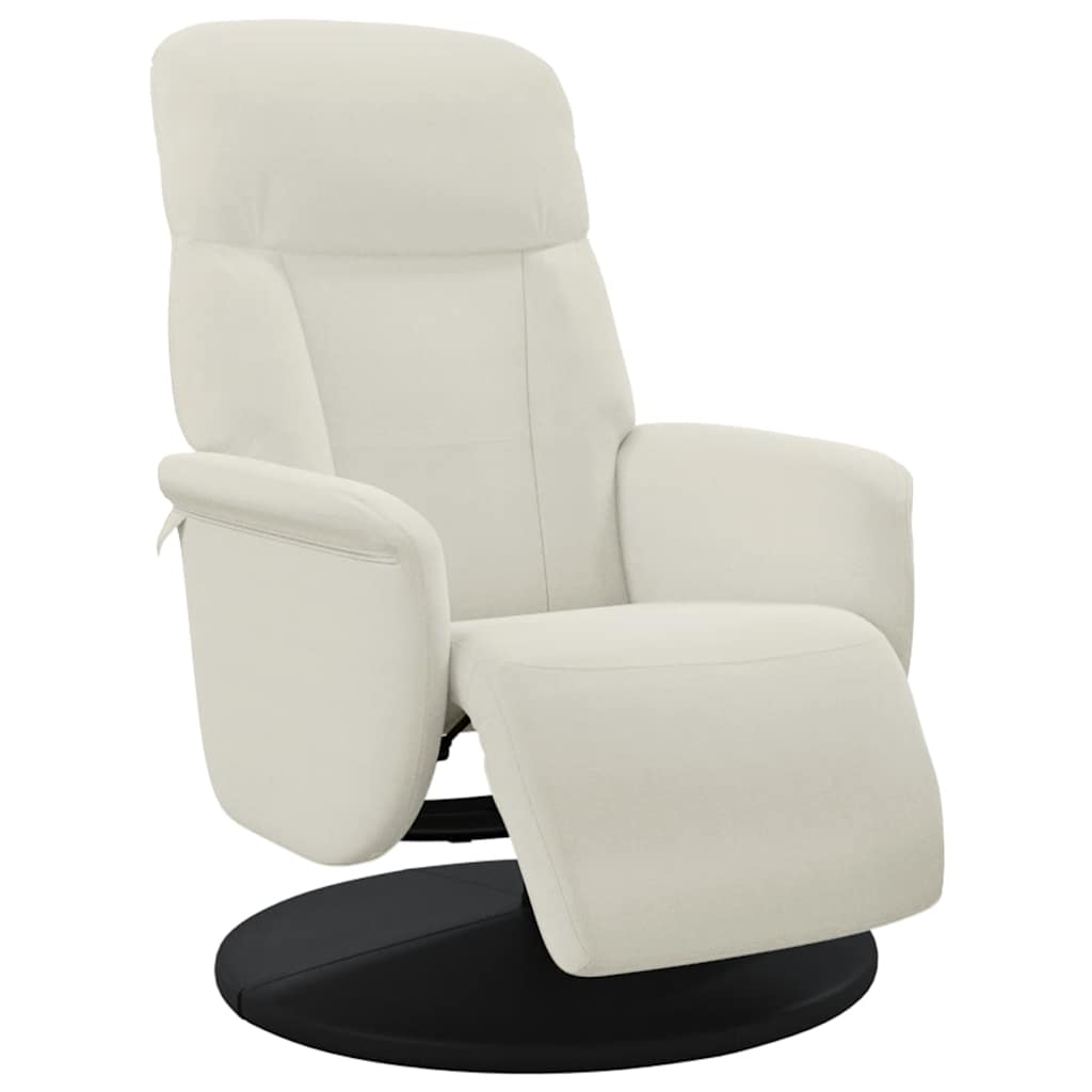 Vidaxl fauteuil met voetensteun verstelbaar fluweel crèmekleurig