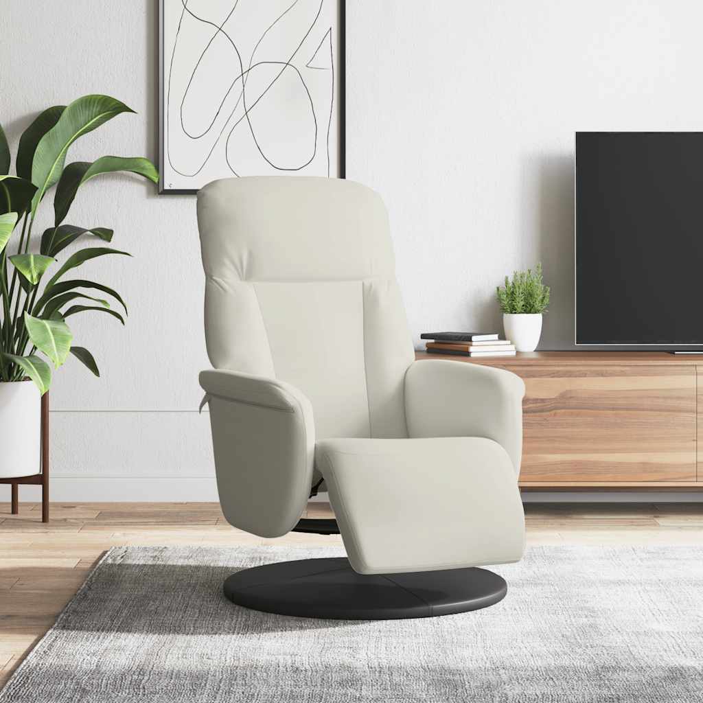 Vidaxl fauteuil met voetensteun verstelbaar fluweel crèmekleurig