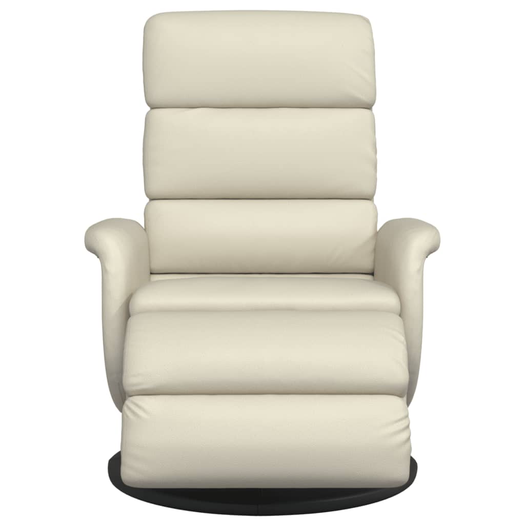 Vidaxl fauteuil verstelbaar met voetensteun kunstleer crèmekleurig