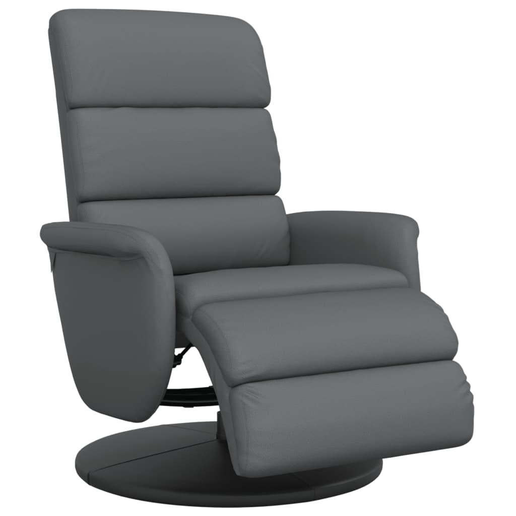 Vidaxl fauteuil verstelbaar met voetensteun kunstleer grijs