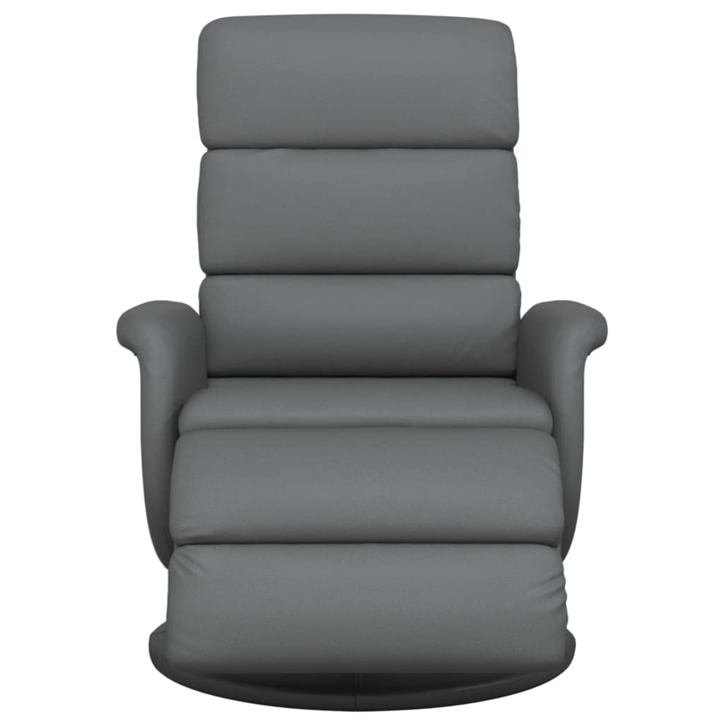 Vidaxl fauteuil verstelbaar met voetensteun kunstleer grijs