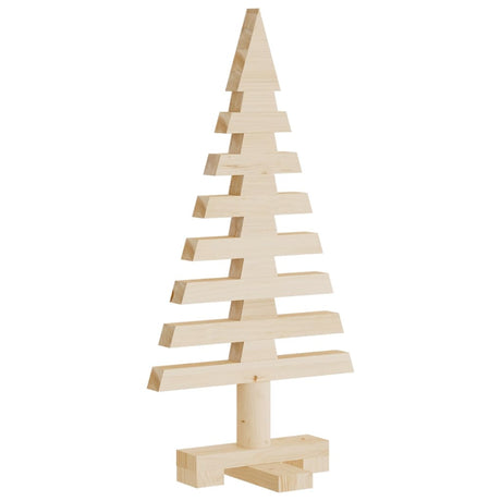 Vidaxl kerstdecoraties kerstboom 3 st massief grenenhout