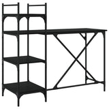 Vidaxl computerbureau met schappen 120x47x109 cm zwart
